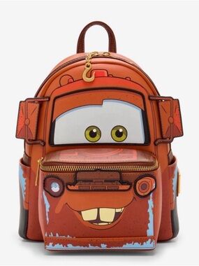 Loungefly Disney Cars Mater Mini Backpack - Orange with Blue Accents